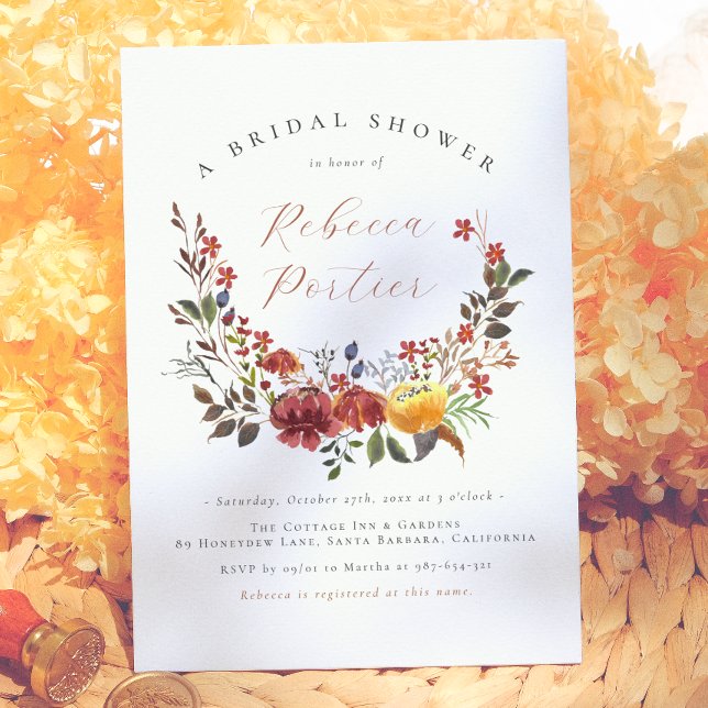 Invitación Elegante Despedida de Soltera Floral Bohemio Flor  (Subido por el creador)
