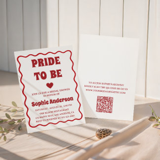 Invitación Elegante Despedida de Soltera Minimalista en Rojo