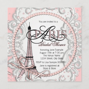 Invitación Elegante Despedida de Soltera Rosa París
