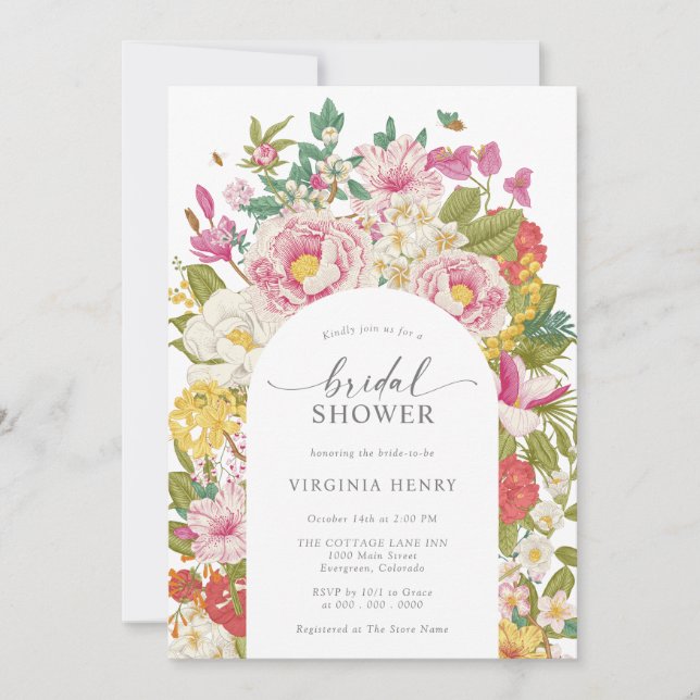 Invitación Elegante Despedida de Soltera Vintage (Anverso)