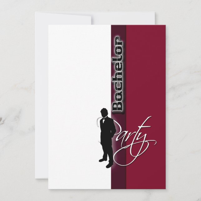 Invitación Elegante "despedida de soltero" formal burgundy (Anverso)