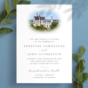 Invitación Elegante destino de boda con superposición de foto