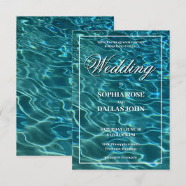 Invitación Elegante destino de boda en lago de agua océano