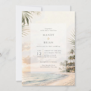 Invitación Elegante destino de boda en resort de playa Foto