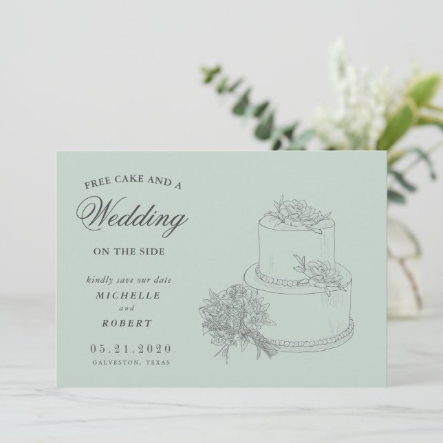 Invitación Elegante Destino Floral Foto Guardar La Fecha (Anverso de pie)