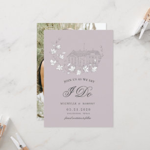 Invitación Elegante Destino Floral Foto Guardar La Fecha