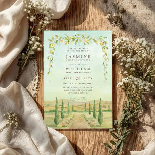 Invitación Elegante destino Italia rústico código QR boda