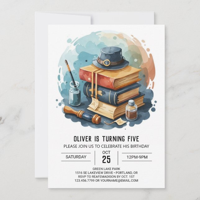Invitación Elegante detective espía Cumpleaños (Anverso)