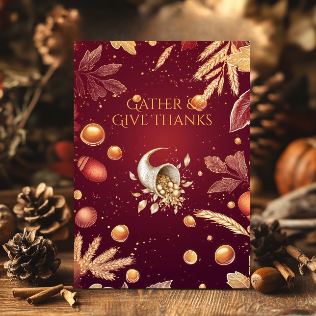 Invitación Elegante Día de Acción de Gracias y Cosecha de Bor (Subido por el creador)