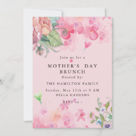 Invitación Elegante Día de la Madre con flores