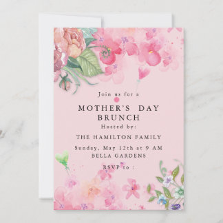 Invitación Elegante Día de la Madre con flores