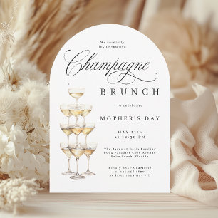 Invitación Elegante Día de las Madres de Brunch de Champagne