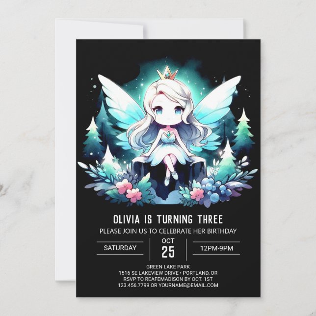 Invitación Elegante Día del Fairy Woods (Anverso)