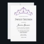 Invitación Elegante Diamante Púrpura Tiara Sweet 16 Invite<br><div class="desc">Elegante Morado Diamante Tiara Sweet 16 Invite Ver la colección de correspondencias en el Niche y la tienda Nest en Zazzle</div>