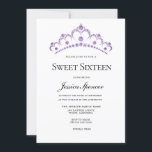 Invitación Elegante Diamante Púrpura Tiara Sweet 16 Invite<br><div class="desc">Elegante Morado Diamante Tiara Sweet 16 Invite Ver la colección de correspondencias en el Niche y la tienda Nest en Zazzle</div>