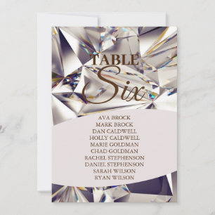 Invitación Elegante Diamantes Holo Tabla 6 Seis Asientos