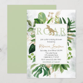 Invitación Elegante Dinosaur Boy Baby Shower