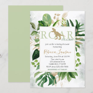 Invitación Elegante Dinosaur Boy Baby Shower