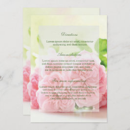 Invitación Elegante dirección Rosa de verano rosado Boda