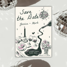 Elegante Disco Wedding Save The Date