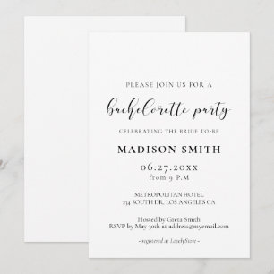 Invitación Elegante diseño Bachelorette Party
