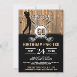 Invitación Elegante diseño de cumpleaños de golf