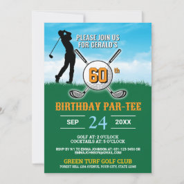 Invitación Elegante diseño de cumpleaños de golf