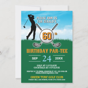 Invitación Elegante diseño de cumpleaños de golf