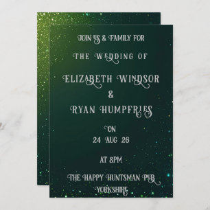 Invitación Elegante diseño de espuma verde para temas