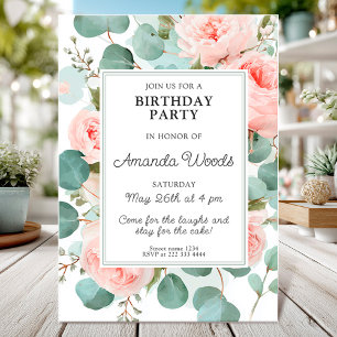 Invitación Elegante diseño de fiesta de cumpleaños florida