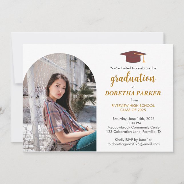 Invitación Elegante diseño de guiones de oro para el Partido  (Anverso)