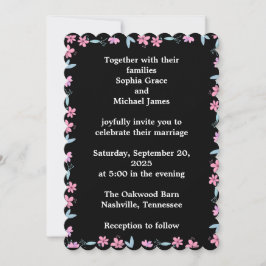 Invitación Elegante diseño de la naturaleza de las hojas verd