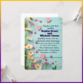 Invitación Elegante diseño de la naturaleza de las hojas verd