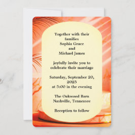 Invitación Elegante diseño de la naturaleza de las hojas verd