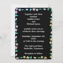 Invitación Elegante diseño de la naturaleza de las hojas verd