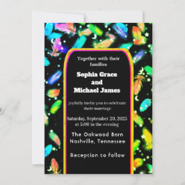 Invitación Elegante diseño de la naturaleza de las hojas verd