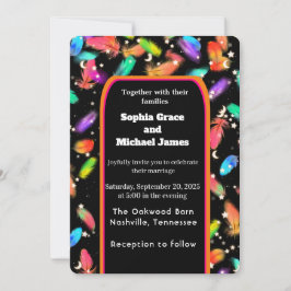 Invitación Elegante diseño de la naturaleza de las hojas verd