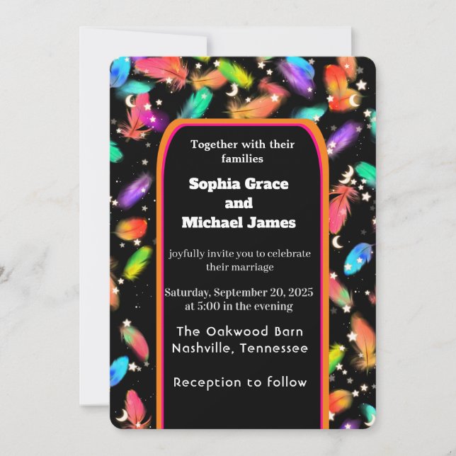 Invitación Elegante diseño de la naturaleza de las hojas verd (Anverso)