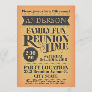 Invitación Elegante diseño de reuniones familiares de estilo 