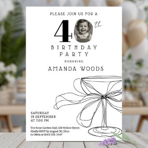 Invitación Elegante diseño minimalista fiesta de 40 años