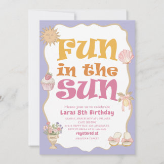 Invitación Elegante diversión en acuarela bajo el sol Cumplea