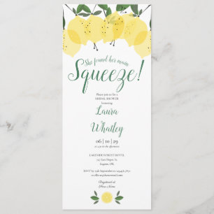 Invitación Elegante Diversión Main Squeeze Limón Despedida de