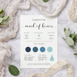 Invitación Elegante doncella de información de honor