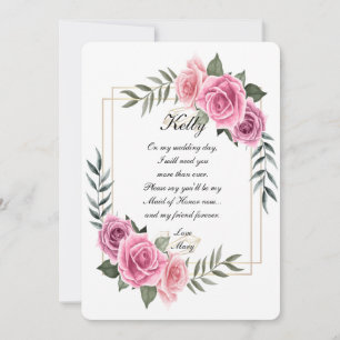Invitación Elegante doncella rosa rosada geométrica de honor