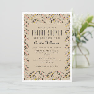 Invitación Elegante Dots Abstractos Beige Negro Despedida de