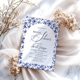 Invitación Elegante ducha azul azul de flores nupciales