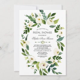 Invitación Elegante ducha azul de novia de la Marina Floral B