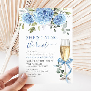 Invitación Elegante ducha azul Hydrangea Floral Bridal