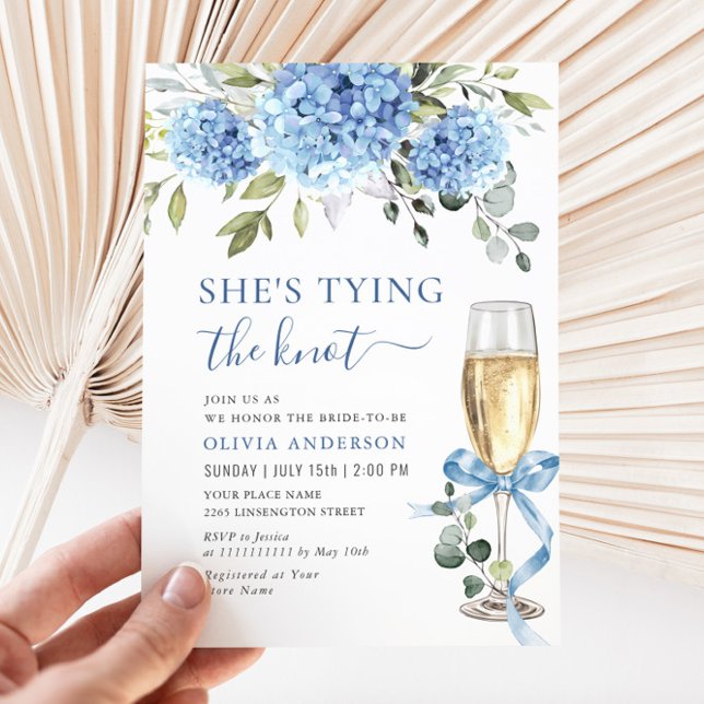 Invitación Elegante ducha azul Hydrangea Floral Bridal (Subido por el creador)