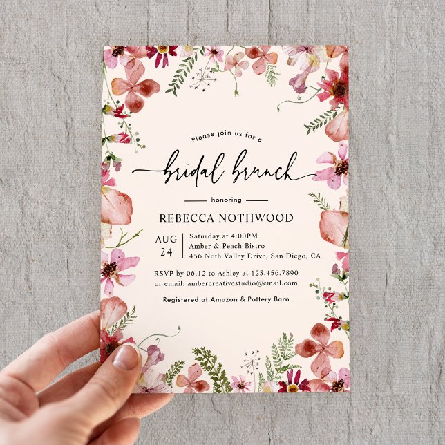 Invitación Elegante ducha Boho Floral Bridal Brunch (Subido por el creador)